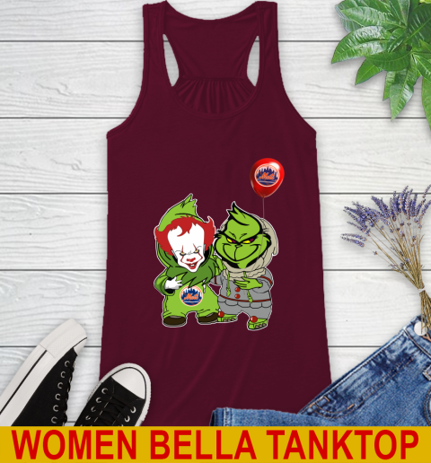 Baby Pennywise Grinch Christmas MLB Baseball New York Mets Racerback Tank 3
