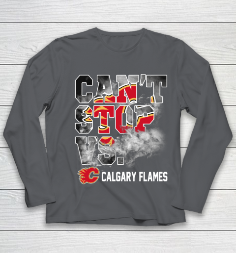 NHL Calgary Flames Hockey Can't Stop Vs Youth Long Sleeve 6