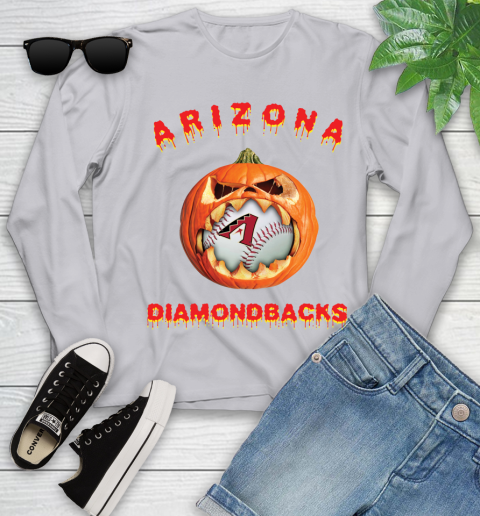 MLB Arizona Diamondbacks Halloween Pumpkin Baseball Sports Youth Long Sleeve 5