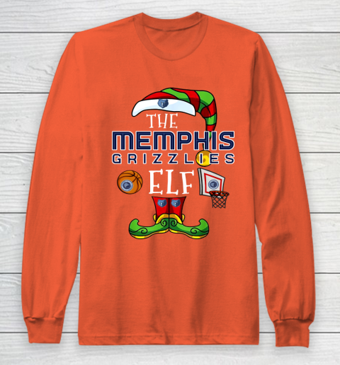 Memphis Grizzlies Christmas ELF Funny NBA Long Sleeve T-Shirt 3