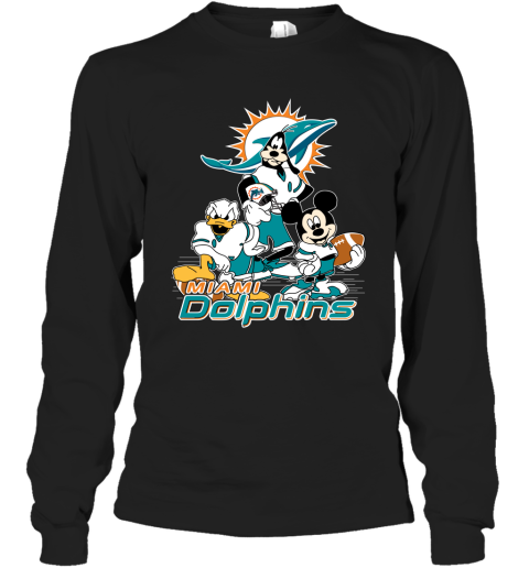 Miami Dolphins Mickey at Quarterback Disney Vintage Football T-Shirt