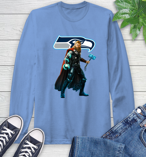 NFL Thor Avengers Endgame Football Seattle Seahawks Long Sleeve T-Shirt 11