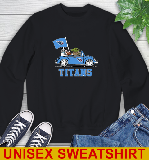 NFL Football Tennessee Titans Darth Vader Baby Yoda Driving Star Wars Shirt Sweatshirt 2