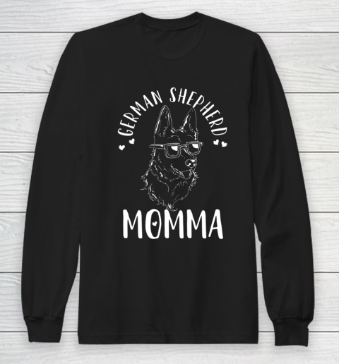 Dog Mom Shirt German Shepherd Momma Dog Mom Mama Gift Long Sleeve T-Shirt