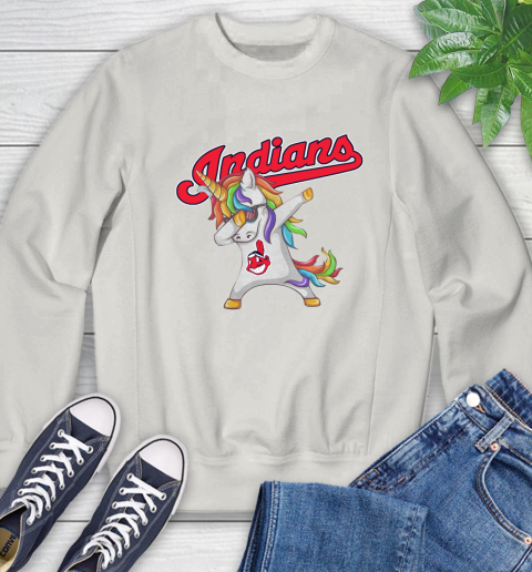 Cleveland Indians MLB Baseball Funny Unicorn Dabbing Sports Sweatshirt 12