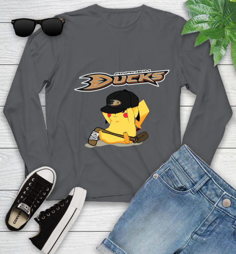 NHL Pikachu Hockey Sports Anaheim Ducks Youth Long Sleeve 8