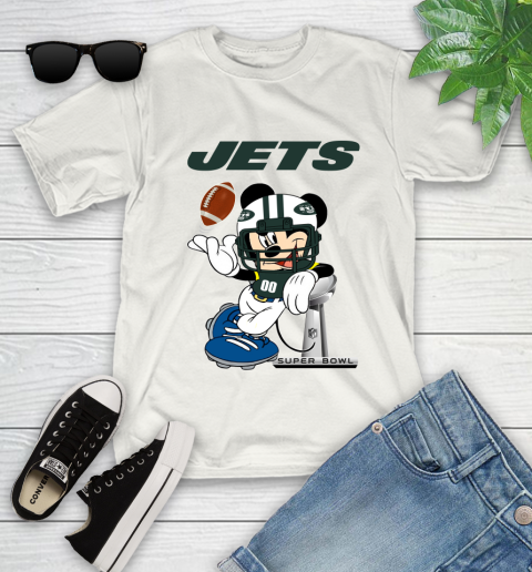 NFL New York Jets Mickey Mouse Disney Super Bowl Football T Shirt Youth T-Shirt