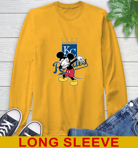 Kansas City Royals MLB Baseball Dabbing Mickey Disney Sports Long Sleeve T-Shirt 3