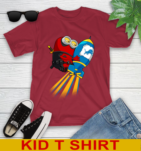 NFL Football Detroit Lions Deadpool Minion Marvel Shirt Youth T-Shirt 12