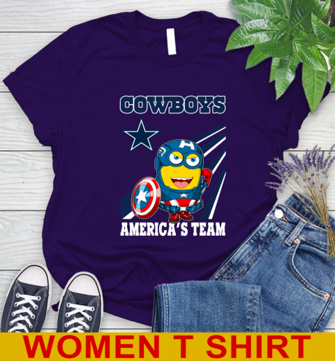 NFL Football Dallas Cowboys Captain America Marvel Avengers Minion Shirt Women's T-Shirt 4