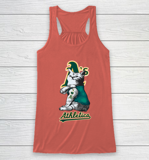 MLB Baseball My Cat Loves Oakland Athletics Racerback Tank 3