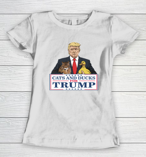 Cats And Ducks For Trump 2024 Kittens And Ducks For Trump Women's T-Shirt