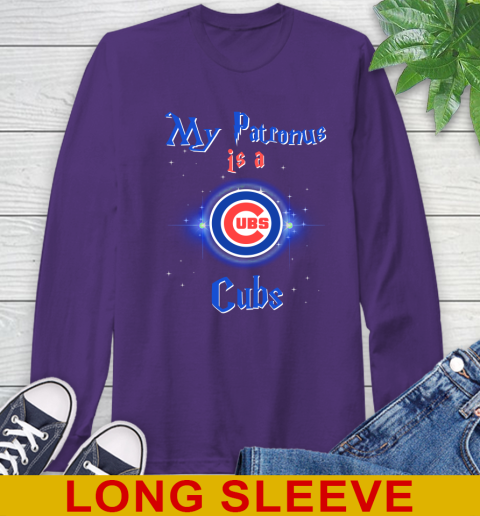 MLB Baseball Harry Potter My Patronus Is A Chicago Cubs Long Sleeve T-Shirt 5