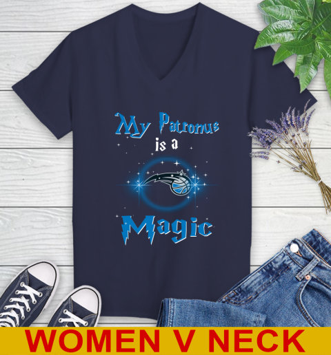 NBA Basketball Harry Potter My Patronus Is A Orlando Magic Women's V-Neck T-Shirt 12