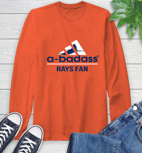 MLB A Badass Tampa Bay Rays Fan Adidas Baseball Sports Long Sleeve T-Shirt 4