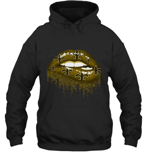 Biting Glossy Lips Sexy New Orleans Saints NFL Football Hoodie