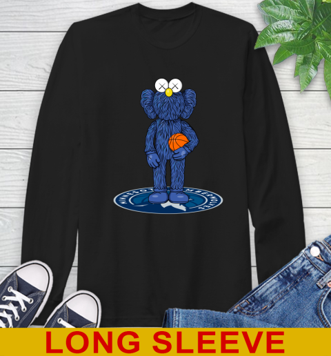 NBA Basketball Minnesota Timberwolves Kaws Bff Blue Figure Shirt Long Sleeve T-Shirt 2