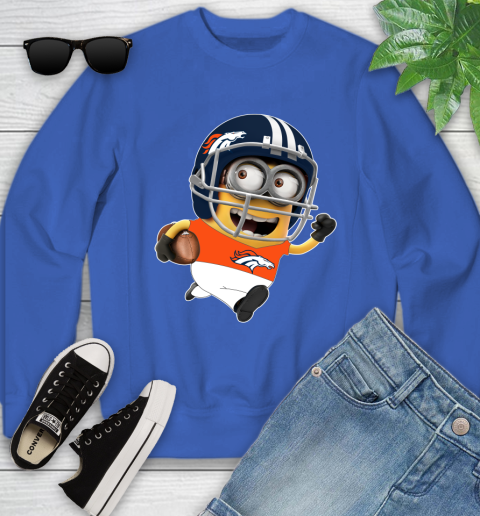 NFL Denver Broncos Minions Disney Football Sports Youth Sweatshirt 8