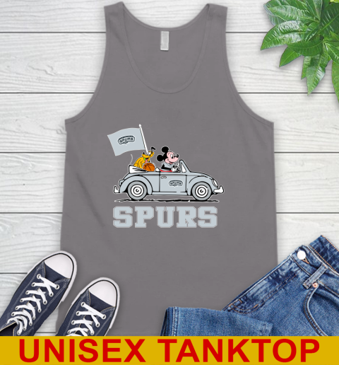 NBA Basketball San Antonio Spurs Pluto Mickey Driving Disney Shirt Tank Top 7