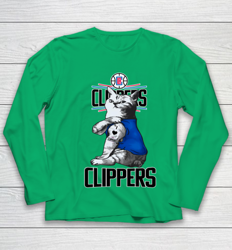 NBA Basketball My Cat Loves LA Clippers Youth Long Sleeve 4