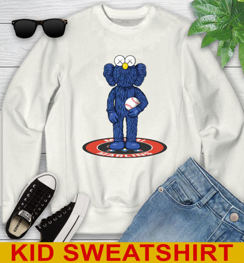MLB Baseball Miami Marlins Kaws Bff Blue Figure Shirt Youth Sweatshirt