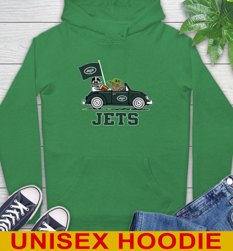 NFL Football New York Jets Darth Vader Baby Yoda Driving Star Wars Shirt Hoodie 8