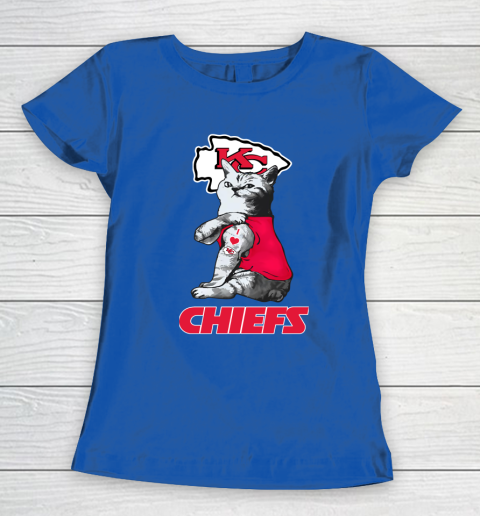 NFL Football My Cat Loves Kansas City Chiefs Women's T-Shirt 8
