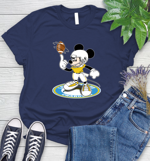 NFL Football Los Angeles Chargers Cheerful Mickey Disney Shirt Women's T-Shirt 12