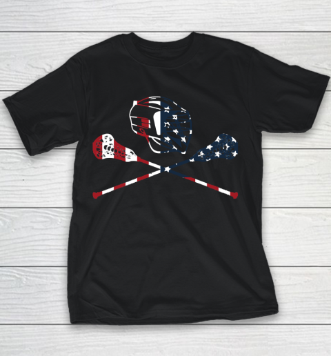 Lacrosse American Flag Lax 4th of july Youth T-Shirt