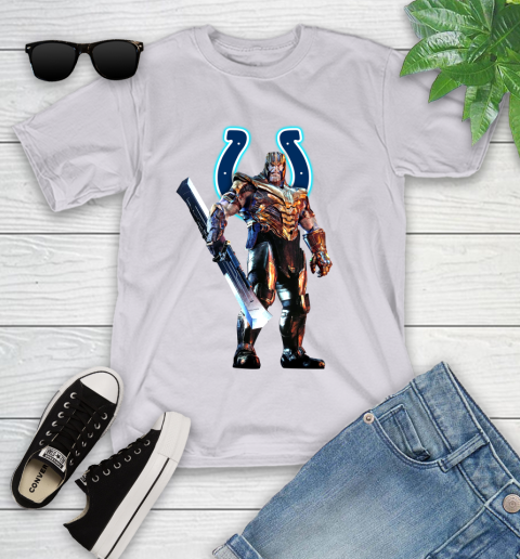 NFL Thanos Gauntlet Avengers Endgame Football Indianapolis Colts Youth T-Shirt 4