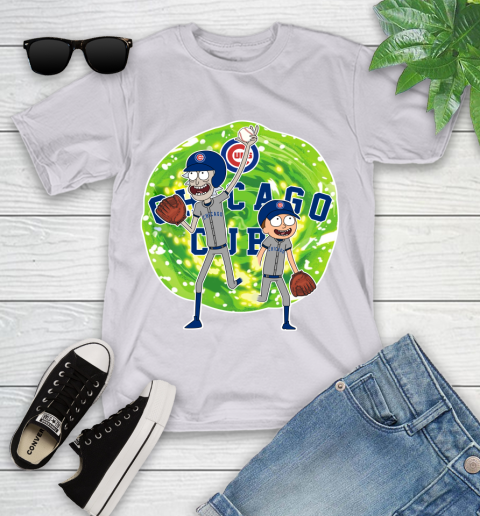 MLB Chicago Cubs Rick And Morty Baseball Sports Youth T-Shirt 4