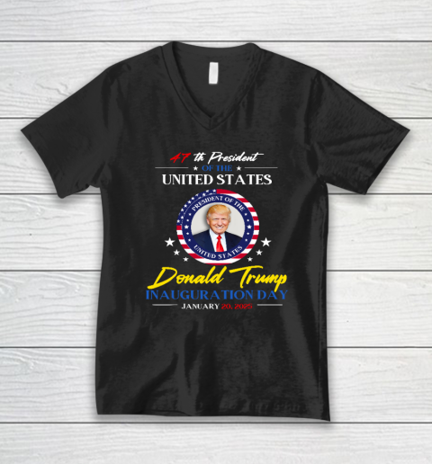 President Donald Trump Inauguration Day 2025 47th President V-Neck T-Shirt