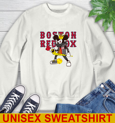 Boston Red Sox MLB Baseball Mickey Peace Sign Sports Sweatshirt