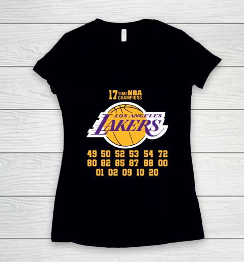 Los Angeles Lakers Finals Champions 17 Time Nba Champions Women's V-Neck T-Shirt