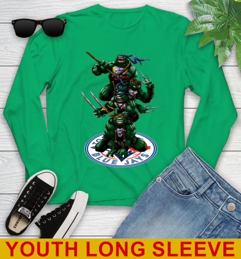 MLB Baseball Toronto Blue Jays Teenage Mutant Ninja Turtles Shirt Youth Long Sleeve 7