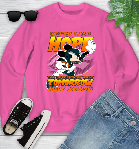 Philadelphia Eagles NFL Football Mickey Disney Never Lose Hope Youth Sweatshirt 6