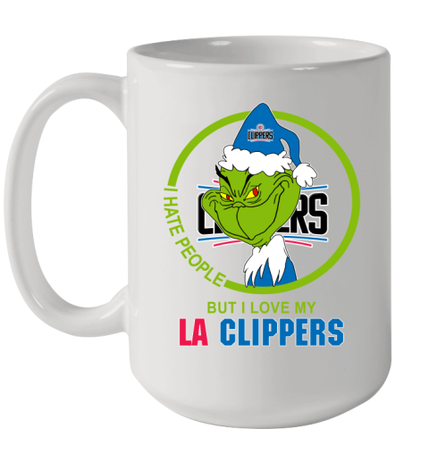 LA Clippers NBA Christmas Grinch I Hate People But I Love My Favorite Basketball Team Ceramic Mug 15oz