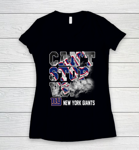 NFL New York Giants Can't Stop Vs Women's V-Neck T-Shirt