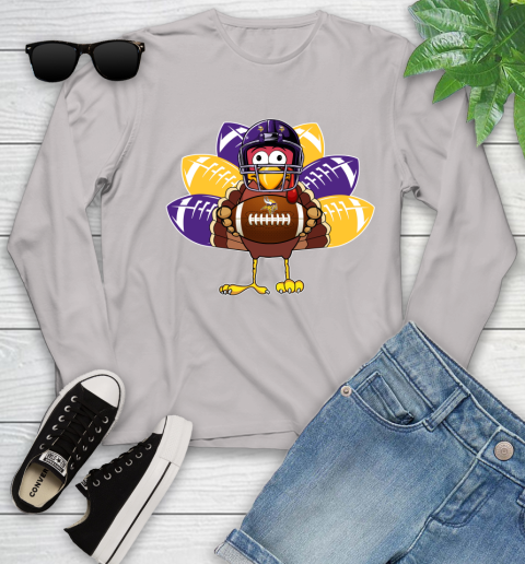 Minnesota Vikings Turkey Thanksgiving Day Youth Long Sleeve 12