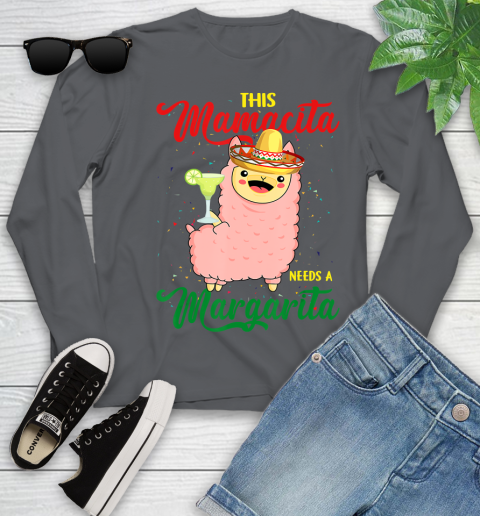 Nurse Shirt This Mamacita needs a Margarita Llama T Shirt Youth Long Sleeve 8