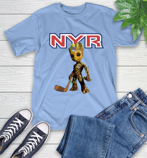 New York Rangers NHL Hockey Groot Marvel Guardians Of The Galaxy T-Shirt 11