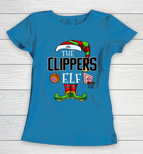 LA Clippers Christmas ELF Funny NBA Women's T-Shirt 6