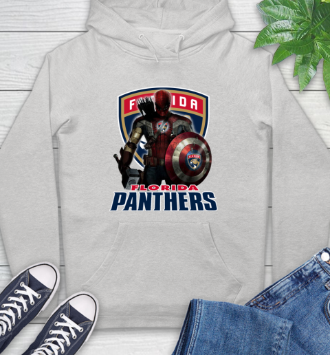 NHL Captain America Thor Spider Man Hawkeye Avengers Endgame Hockey Florida Panthers Hoodie