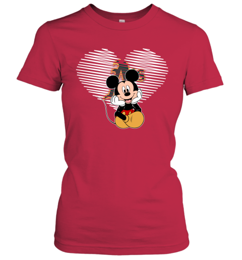 MLB Oakland Athletics The Heart Mickey Mouse Disney Baseball T Shirt EDos39tkqjC ladies t shirt 20 95 151514 front red