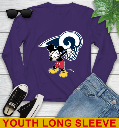 Los Angeles Rams NFL Football Dabbing Mickey Disney Sports Youth Long Sleeve 5