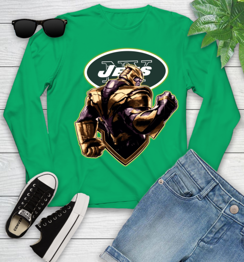 NFL Thanos Avengers Endgame Football Sports New York Jets Youth Long Sleeve 6