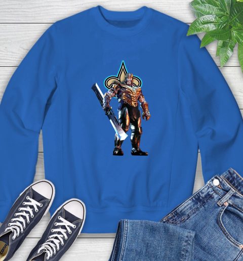 NFL Thanos Gauntlet Avengers Endgame Football New Orleans Saints Sweatshirt 8