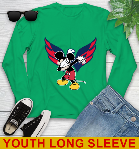 Washington Capitals NHL Hockey Dabbing Mickey Disney Sports Youth Long Sleeve 7