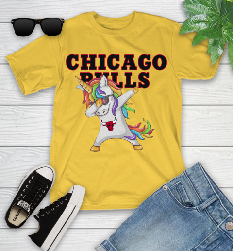 Chicago Bulls NBA Basketball Funny Unicorn Dabbing Sports Youth T-Shirt 8