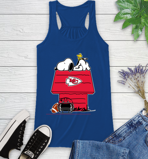 Kansas City Chiefs NFL Football Snoopy Woodstock The Peanuts Movie Racerback Tank 9